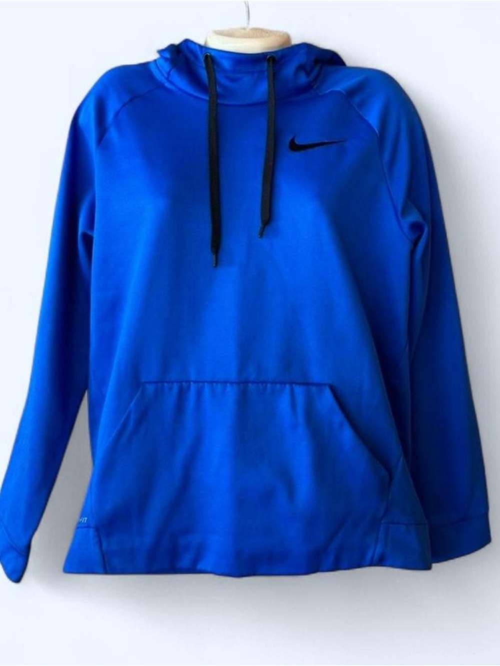 NIKE Royal Blue Pullover Hoodie with Black Swoosh